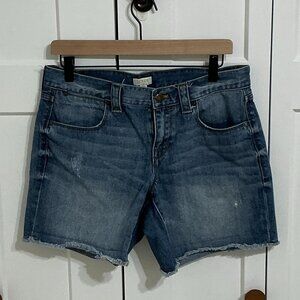 J.Crew Denim Shorts 28 Blue Cutoff Raw Hem 100% Cotton Classic Summer Style
